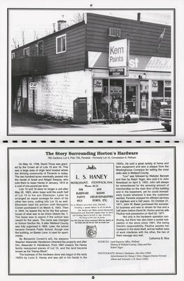 Pelham Historical Calendar 1997: &quot;The Story Surrounding Horton's Hardware&quot;