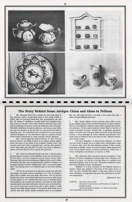 Pelham Historical Calendar 1993: &quot;The Story Behind Some Antique China and Glass in Pelham&quot;