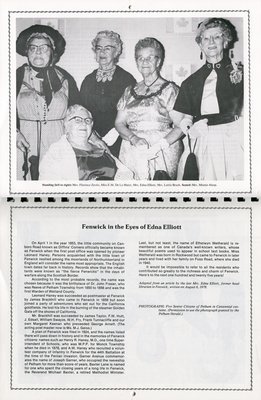 Pelham Historical Calendar 1990: &quot;Fenwick in the Eyes of Edna Elliott&quot;