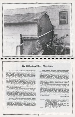 Pelham Historical Calendar 1989: &quot;The Old Registry Office - A Landmark&quot;