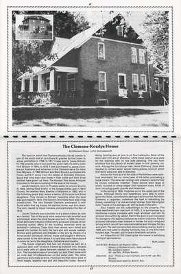 Pelham Historical Calendar 1989: &quot;The Clemens-Koudys House&quot;