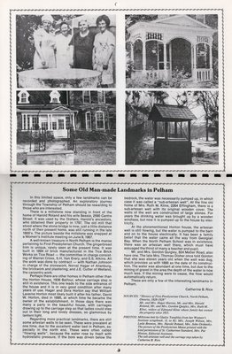 Pelham Historical Calendar 1988: &quot;Some Old Man-made Landmarks in Pelham&quot;