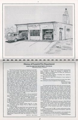 Pelham Historical Calendar 1988: &quot;History of Fenwick Fire Department&quot;