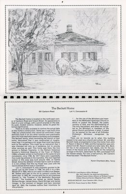 Pelham Historical Calendar 1987: &quot;The Beckett Home&quot;