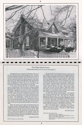 Pelham Historical Calendar 1986: &quot;The Haist-Saylor Farm&quot;