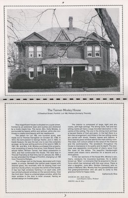 Pelham Historical Calendar 1986: &quot;The Tanner-Mosley House&quot;