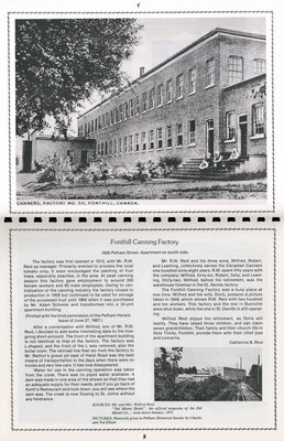 Pelham Historical Calendar 1985: &quot;Fonthill Canning Factory&quot;