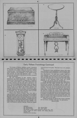 Pelham Historical Calendar 1984: &quot;Early Pelham Furnishings Continued&quot;