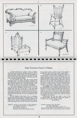 Pelham Historical Calendar 1983: &quot;Early Furniture Found in Pelham&quot;