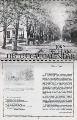 Pelham Historical Calendar 1982