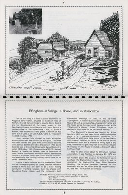 Pelham Historical Calendar 1981: &quot;Effingham--A Village, a House, and an Association&quot;