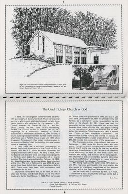 Pelham Historical Calendar 1981: &quot;The Glad Tidings Church of God&quot;