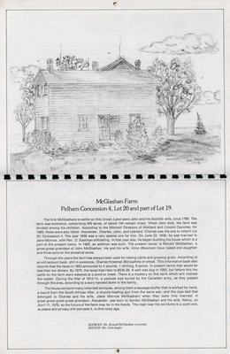 Pelham Historical Calendar 1979: &quot;McGlashan Farm Pelham Concession 4, Lot 20 and part of Lot 19&quot;