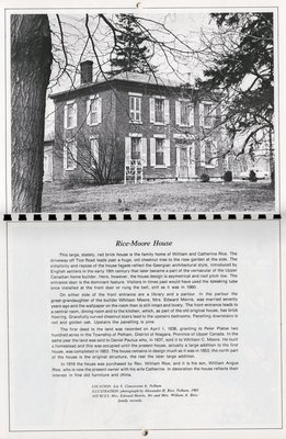 Pelham Historical Calendar 1977: &quot;Rice-Moore House&quot;