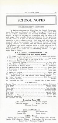 Pelham Pnyx 1933 - School Notes: Commencement Exercises