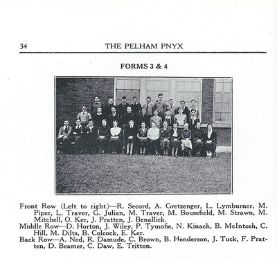 Pelham Pnyx 1937 - Class photograph of Forms 3 & 4