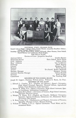 Pelham Pnyx 1939 - Editorial Staff and School Staff