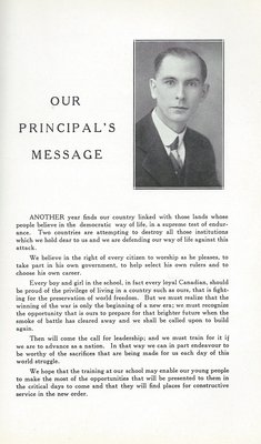 Pelham Pnyx 1941 - Our Principal's Message