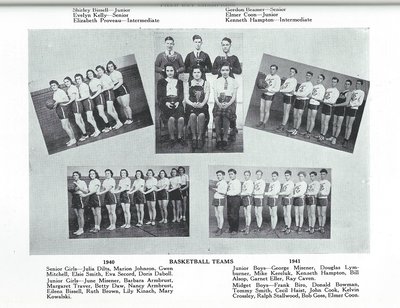 Pelham Pnyx 1941 - Photographs of Field Day Champions and Girls and Boys' Basketball Teams