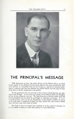 Pelham Pnyx 1942 - The Principal's Message