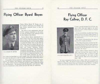 Pelham Pnyx 1945 - Flying Officers Byard Boyes and Ray Collver, D.F.C.