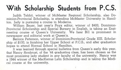 Pelham Pnyx 1946 - Scholarship Students