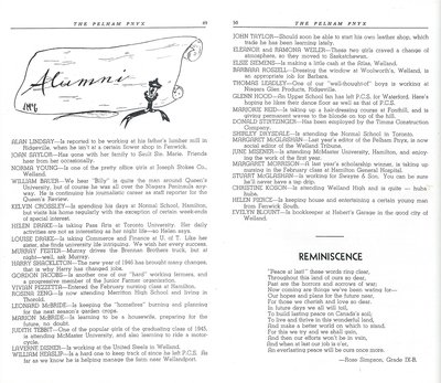 Pelham Pnyx 1946 - Alumni and Poem &quot;Reminiscence&quot;