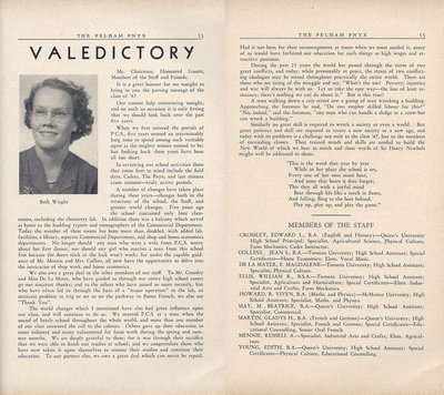 Pelham Pnyx 1948 - Valedictory Address and Members of the Staff