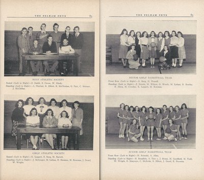 Pelham Pnyx 1948 - Photographs of Boys and Girls' Athletic Societies and Basketball Teams