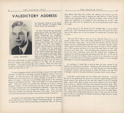 Pelham Pnyx 1949 - Valedictory Address