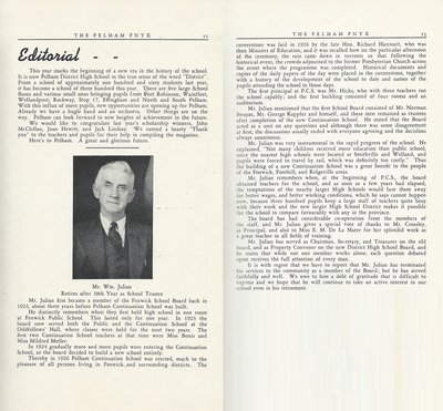 Pelham Pnyx 1950 - Editorial