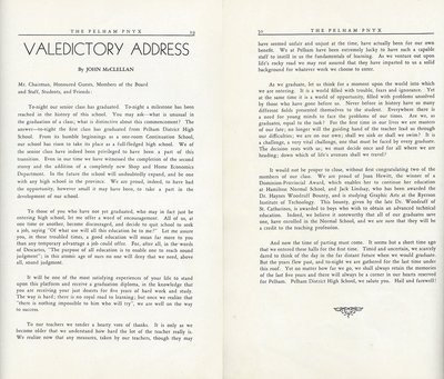 Pelham Pnyx 1950 - Valedictory Address