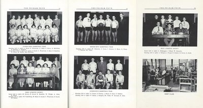 Pelham Pnyx 1950 - Photographs of Boys and Girls' Athletic Societies and Basketball Teams, and of Shop Class