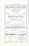 Pelham Pnyx Advertisements - Ebert's Garage & Service Station, Hansler Swayze & Son, Pelham Twp. Horticultural Society, Howell's Marketeria, and G. L. Klager Food Market