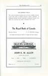 Pelham Pnyx Advertisements - The Royal Bank of Canada, and Allen's Garage