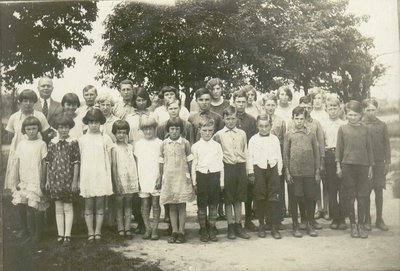 S.S.#10 Trafalgar Township, White School, Tenth Line and Britannia Roads, Teachers and Students.