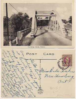 Postcard: The Bridge, Bronte, Ontario, 1940