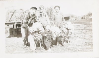 Jim, Clarence and Evelyn Devlin, Omagh, ca1950's