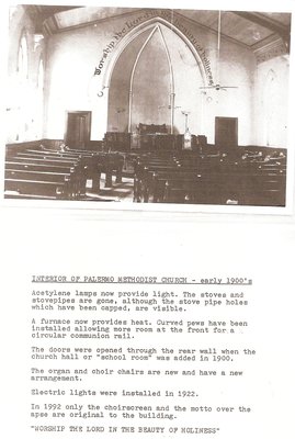 Interior of Palermo Methodist Church, Early 1900s