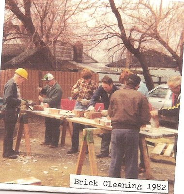 Cleaning Bricks At Palermo United Church, 1982