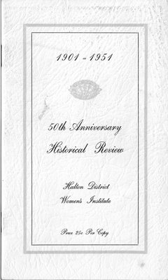 1901-1954 50th Anniversary Historical Review Halton District Women's Institute