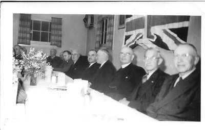 Reeve Wilbert Biggar with Colleagues, New Trafalgar Township Hall, 1950