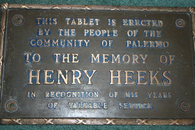 Palermo Plaque to Honour Henry Heeks