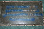 Palermo Community Hall Building Plaque 1921-1974