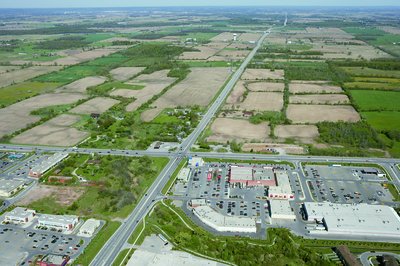 2005 Aerial Photograph, Looking From Trafalgar Road and Dundas Street, North Up To The Oakville Water Tower