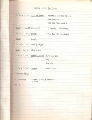 1959 Oakville Day Camp Journal of Group Leader Janet Lees