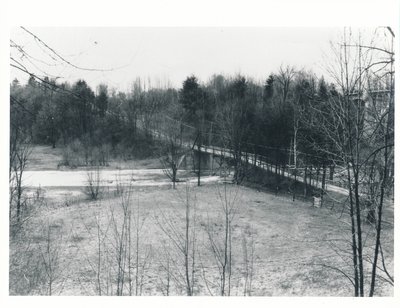 The Old Middle Road Bridge with the New Queen Elizabeth Way Highway Over Bronte Creek