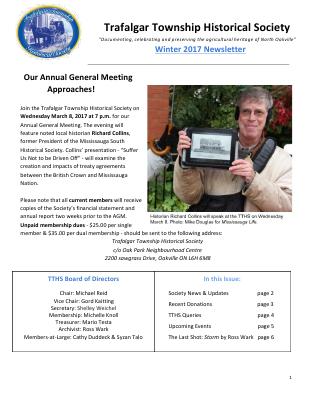 Trafalgar Township Historical Society Newsletter 2017 Winter