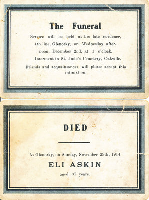 Eli Askin Funeral Card