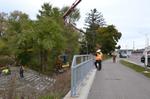 Repairing the Base of the Spillway, Fourteen Mile Creek at Dundas, October 2018